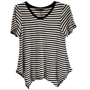 Preston & York Women’s Short Sleeve Stripe V-Neck Top Size S